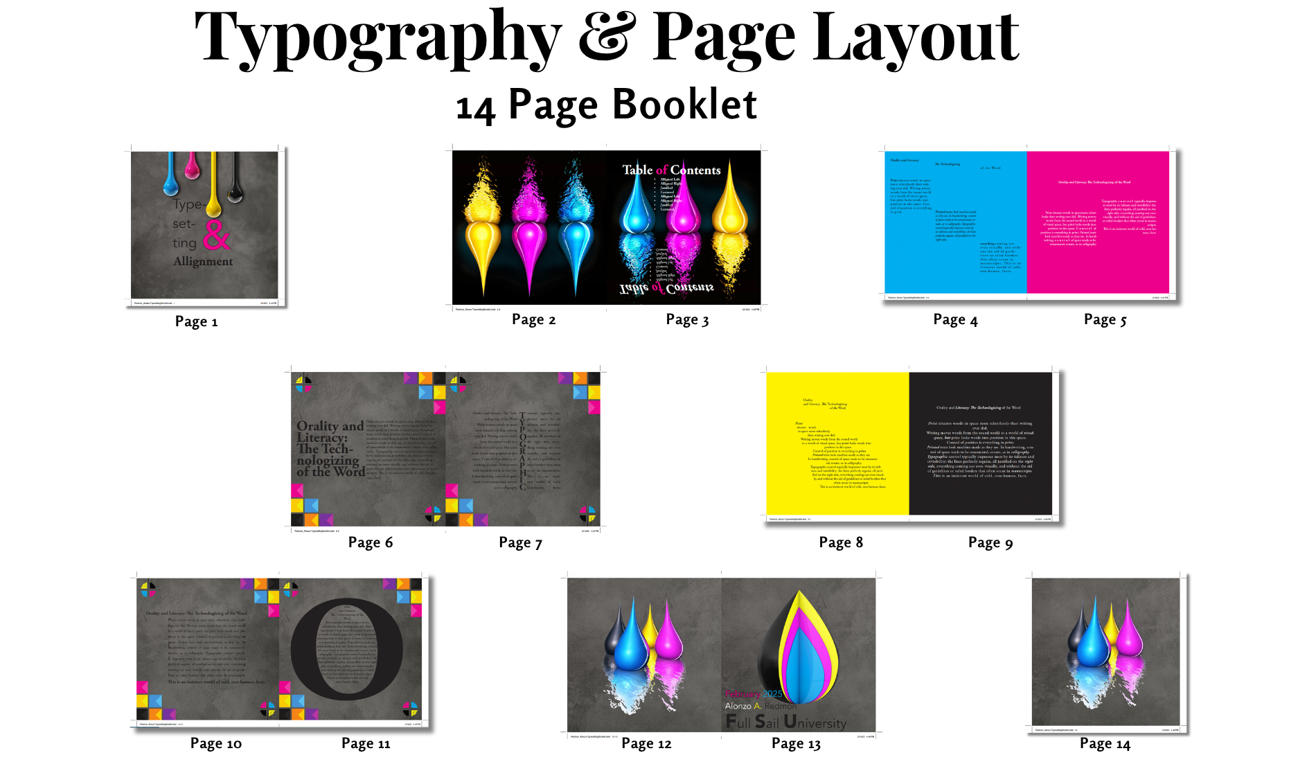 Typography and page layout portfolio preview